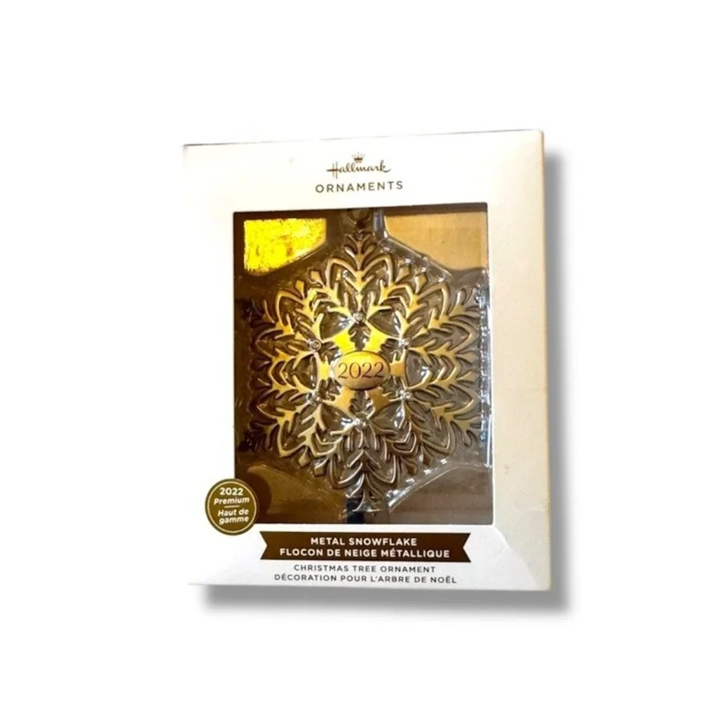 Hallmark 2022 Snowflake Premium Metal Christmas Ornament Holiday Tree Decor NIB